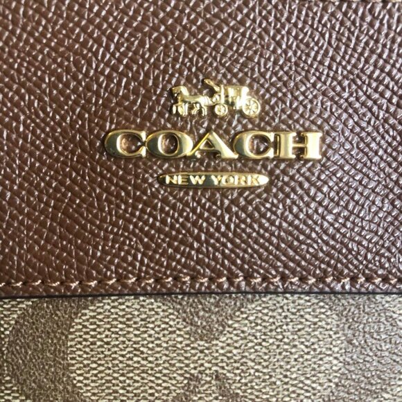 COACH Mini Brooke CarryAll Bag Signature Coated Canvas Leather Brown MSRP $385 - Picture 3 of 15